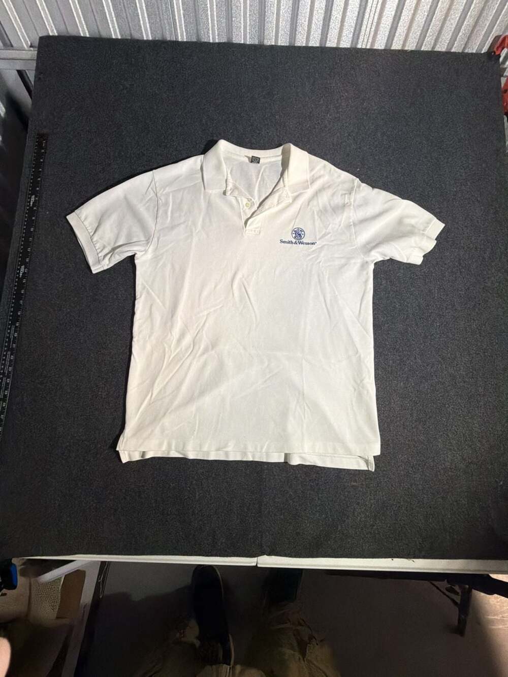 Smith & Wesson Logo Embroidered White Polo Shirt